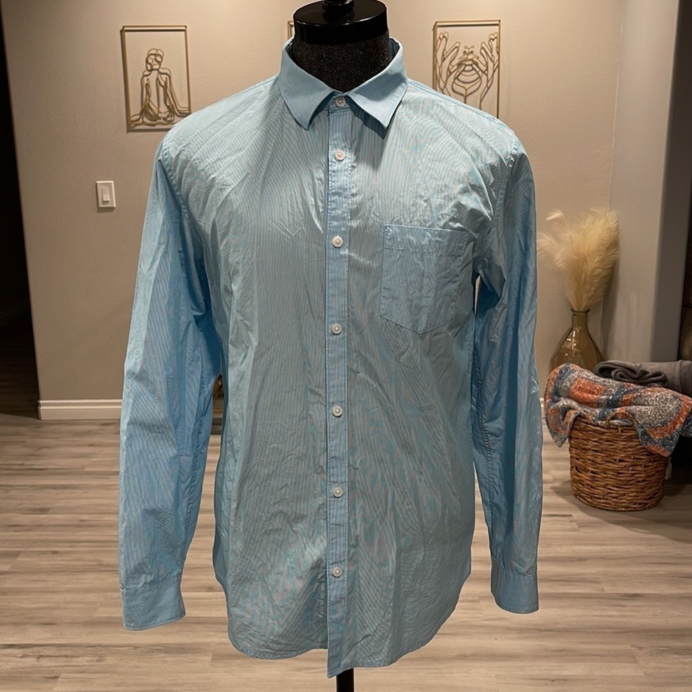 Calvin Klein 100% Cotton Button Down Dress Shirt Size Large